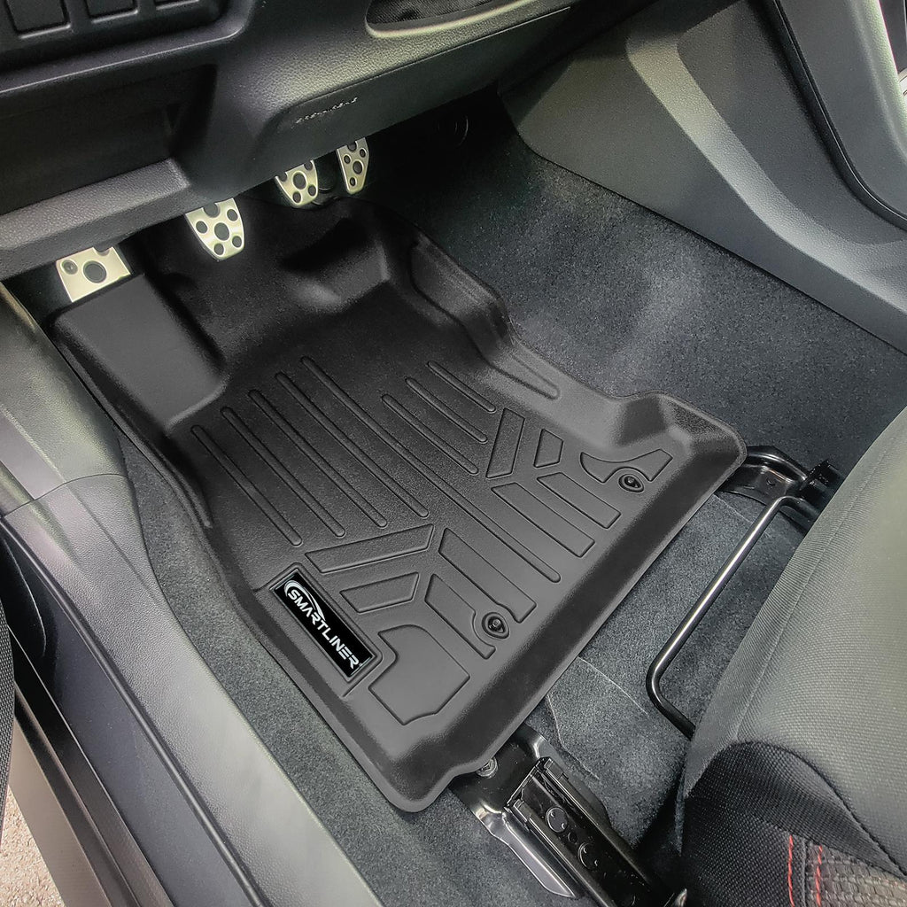 SMARTLINER All Weather Protection Custom Fit Black 2 Row Floor Mat Liner Set Compatible With 2022-2024 Subaru WRX (SA0720/B0358)