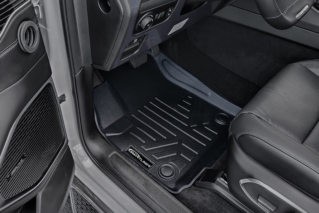 SMARTLINER All Weather Custom Fit Black 3 Row & Cargo Liner Behind the 2nd Row Floor Mat Liner Set Compatible With 2022-2023 Jeep Wagoneer (SA0573/B0577/C0577/D0573)