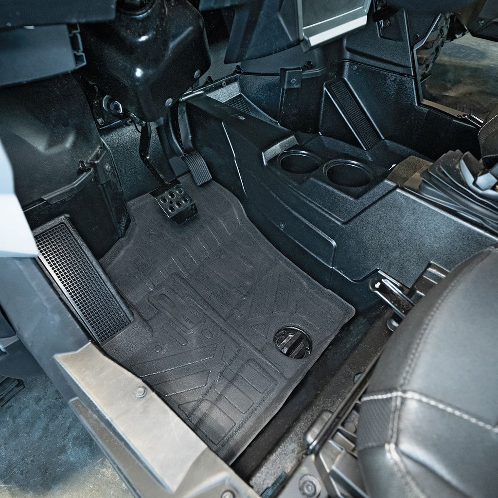 SMARTLINER All Weather Protection Custom Fit Black 2 Row Rugged Rubber Floor Liner Set Compatible With 2019-2023 Polaris RZR XP 4 1000 (UA0120/UB0120)