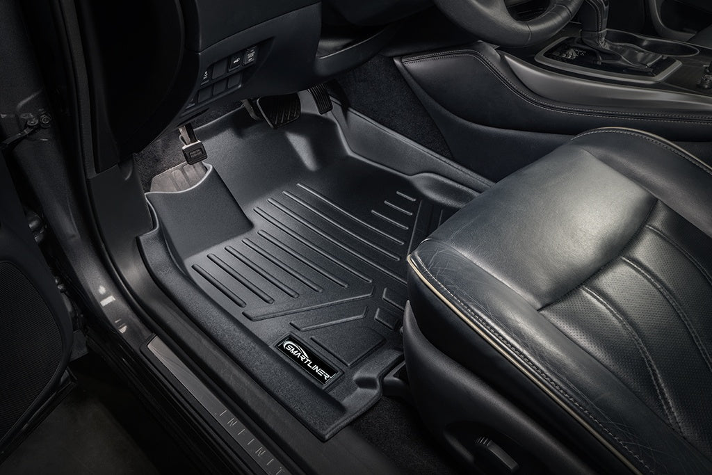 SMARTLINER Custom Fit All Weather Protection Black 1st Row Liners Compatible With 2014-2020 Infiniti QX60 (SA0131)