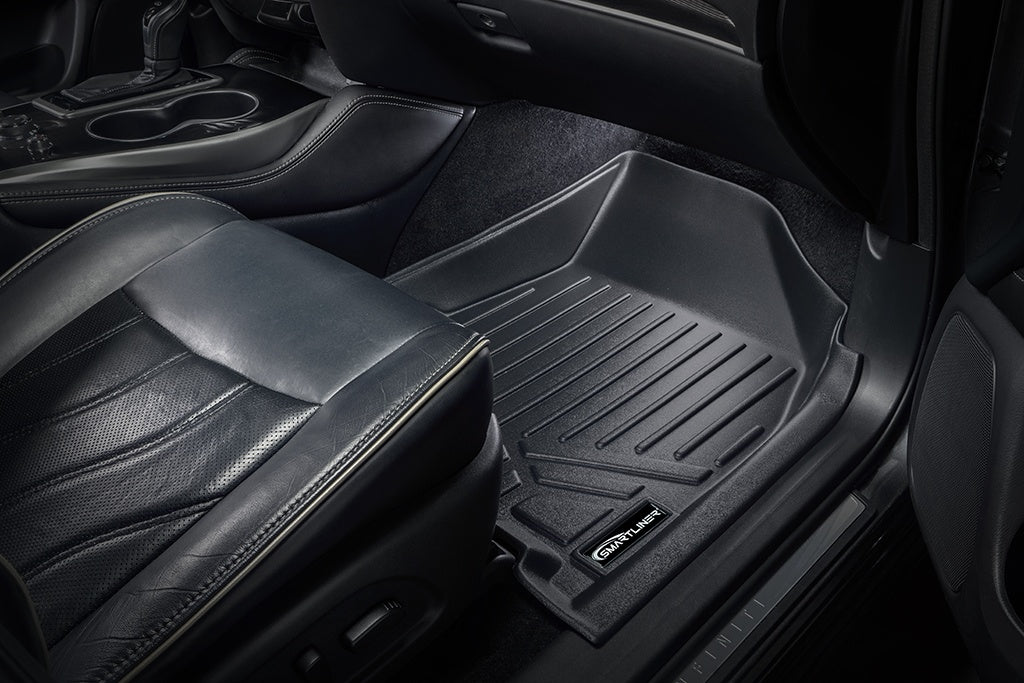 SMARTLINER Custom Fit All Weather Protection Black 1st Row Liners Compatible With 2014-2020 Infiniti QX60 (SA0131)