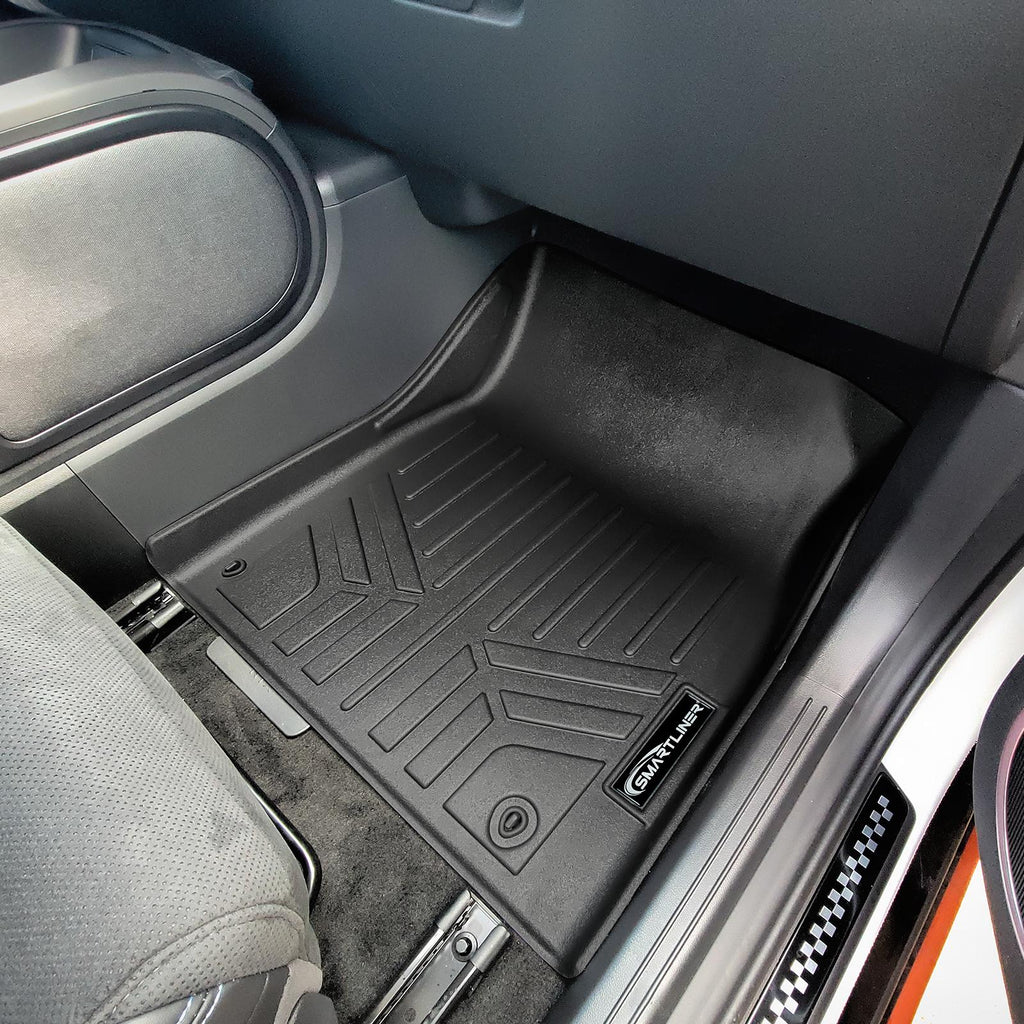 SMARTLINER Custom Fit All Weather Protection Black 2 Row Floor Liners & Cargo Liner behind the 2nd Row Seats Compatible With 2022-2025 Hyundai Ioniq 5 ) (SA0768/B0601/D0601)