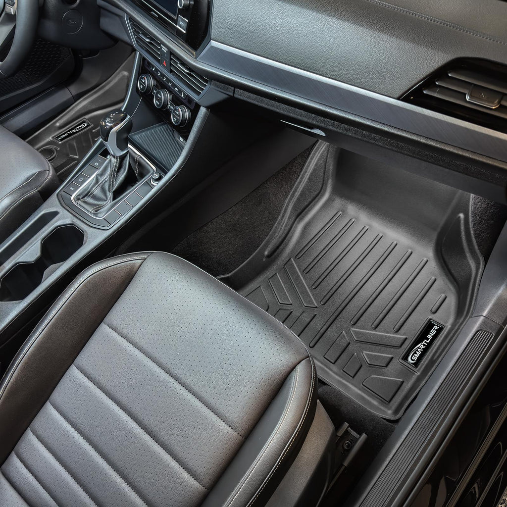 SMARTLINER Custom Fit Floor Mats 1st Row Liner Set Black Compatible With 2019-2024 Volkswagen Jetta (SA0429)
