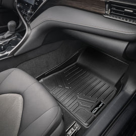 SMARTLINER Custom Fit Floor Mats 2 Row Liner Set Black Compatible With 2018-2024 Toyota Camry Hybrid Models Only (SA0330/B0449)