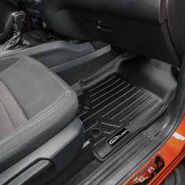 SMARTLINER Custom Fit Floor Mats 2 Row Liner Set Black Compatible With 2019-2021 Ford Ranger SuperCrew Cab (SA0410/B0410)