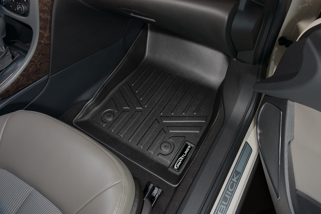 SMARTLINER Custom Fit Floor Mats 1st Row Liner Set Black Compatible With 2012-2017 Buick Verano (SA0190)