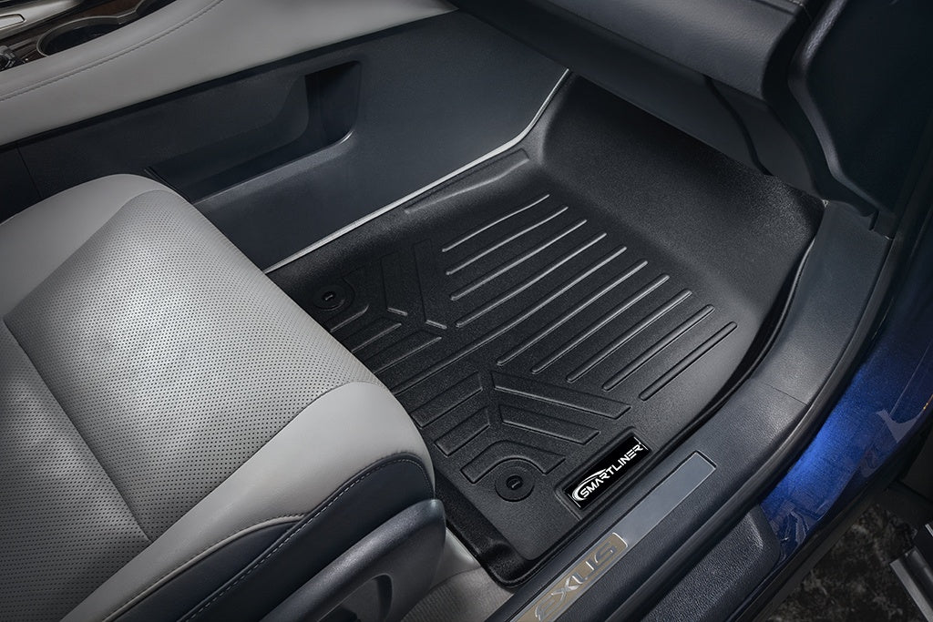 SMARTLINER Floor Mats 3 Rows and Cargo Liner Behind 3rd Row Set Black Compatible With 2018-2023 Lexus RX L/ RX L Hybrid (SA0222/B0222/C0595/E0357)