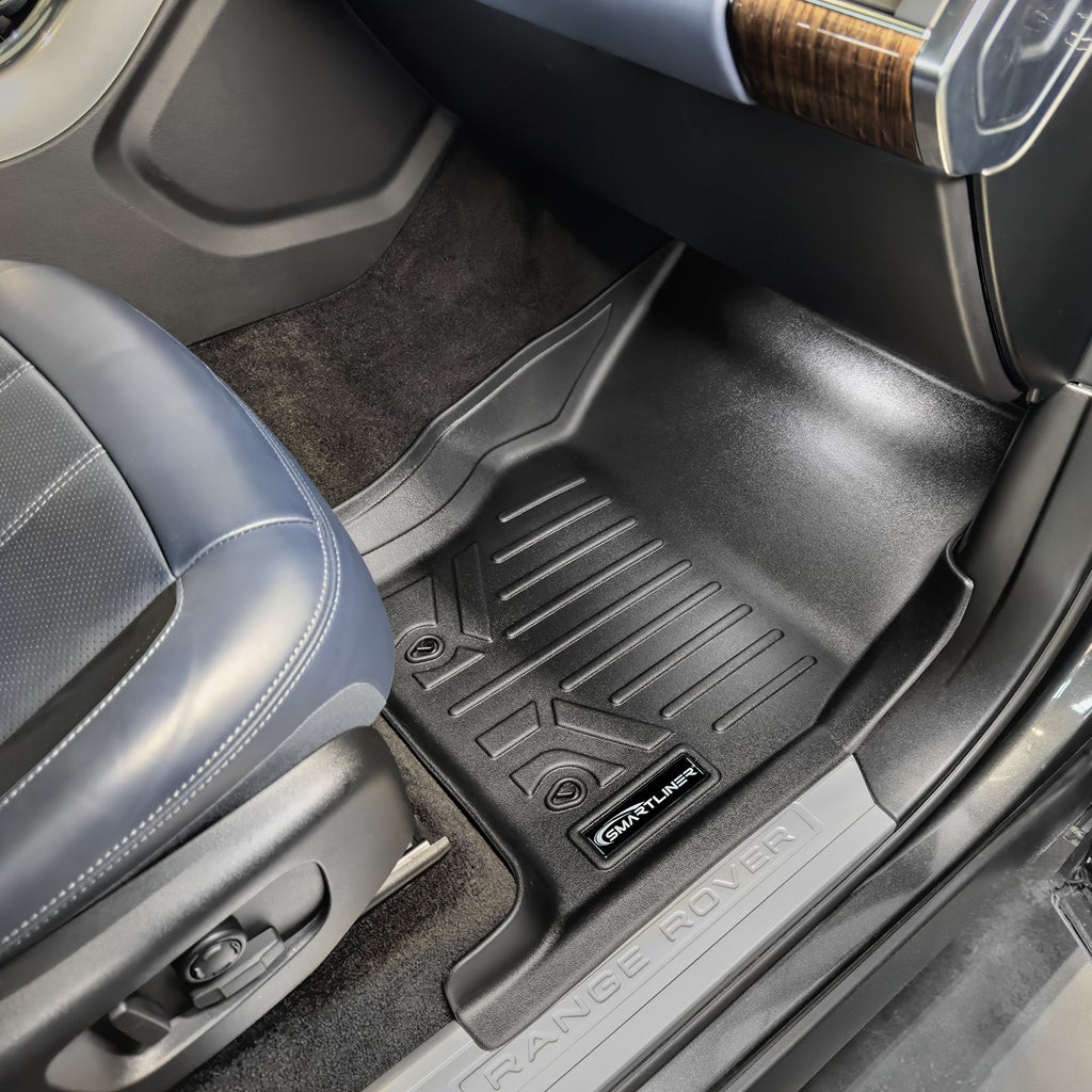 SMARTLINER Floor Mats 2 Rows and Cargo Liner Trunk Set Black Compatible With 2014-2022 Land Rover Range Rover Sport (SA0289/B0289/D0289)