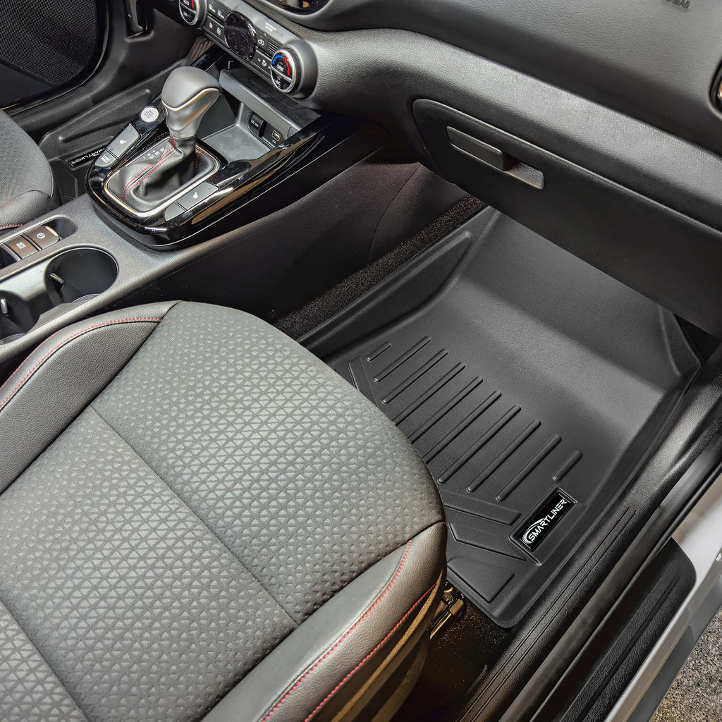 SMARTLINER Custom Fit Floor Mats 2 Row Liner Set Black Compatible With 2020-2022 Kia Soul (SA0461/B0461)