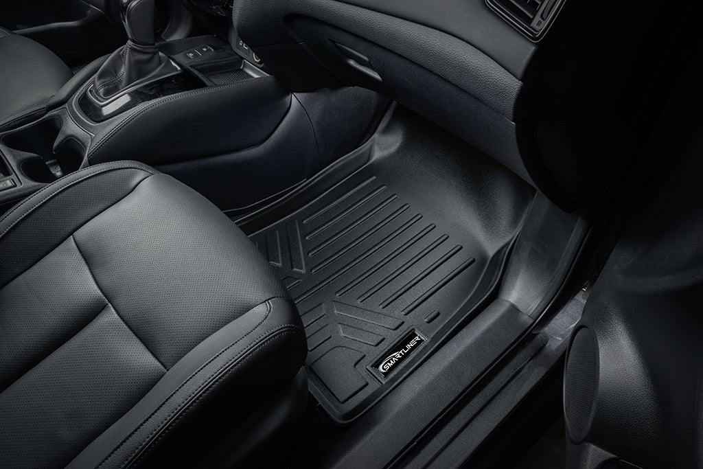 SMARTLINER Custom Fit Floor Mats and Cargo Liner Set Black Compatible With 2014-2020 Nissan Rogue with 3rd Row Seats (SA0151/B0151/D0237)