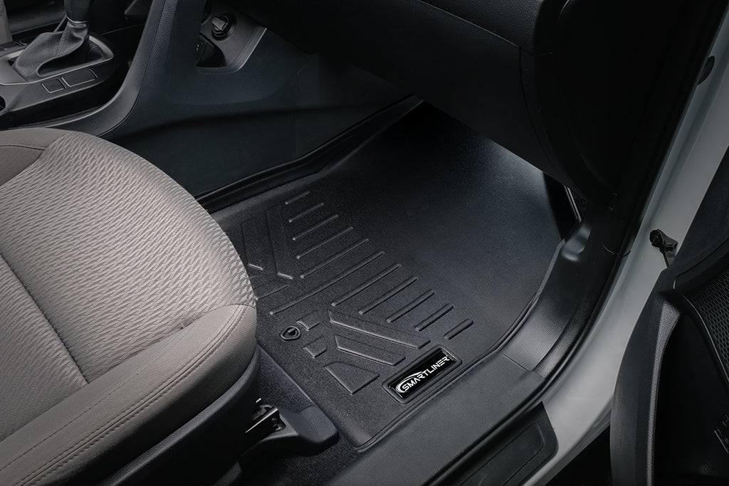 SMARTLINER Custom Floor Mats 2 Rows and Cargo Liner Behind 2nd Row Set Black Compatible With 2013-2018 Hyundai Santa Fe 5 Passenger Model (SA0114/B0114/D0114)