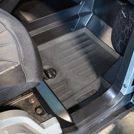 SMARTLINER All Weather Protection Custom Fit Black 1st Row Rugged Rubber Floor Liner Set Compatible With 2019-2023 Polaris General XP 1000 & Polaris General XP 4 1000 (UA0126)