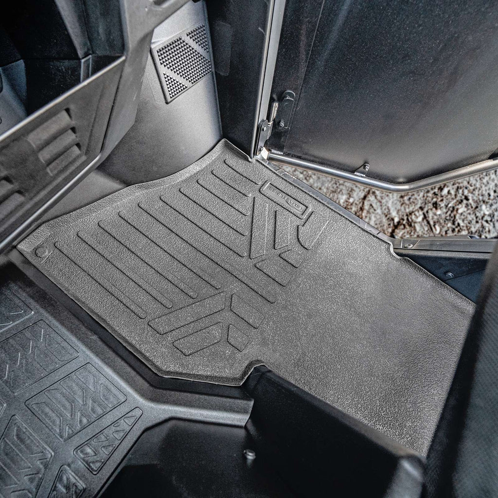 SMARTLINER 2 Row Rubber Floor Liners & Bed Mat Liner Set Black Compatible With 2019-2021 Polaris Ranger Crew XP 1000 (UA0101/UB0101/UK0102)