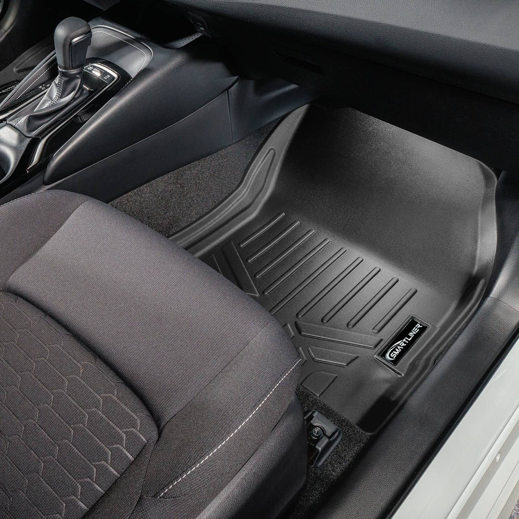 SMARTLINER Custom Fit Floor Mats 2 Row Liner Set Black Compatible with 2019-2024 Toyota Corolla Hatchback (SA0428/B0424)