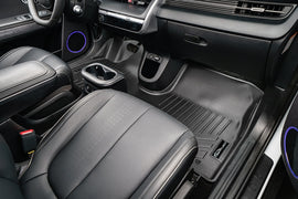SMARTLINER Custom Fit All Weather Protection Black 2 Row Floor Liners with 1st Row Over The Hump Coverage & Cargo Liner behind the 2nd Row Seats Compatible With 2022-2025 Hyundai Ioniq 5 (SA0601/B0601/D0601)
