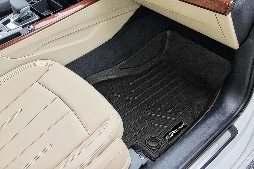 SMARTLINER Custom Fit All Weather Protection Black 2 Row Floor Liners Compatible With 2017-2025 Audi A4/S4 (SA0352/B0352)
