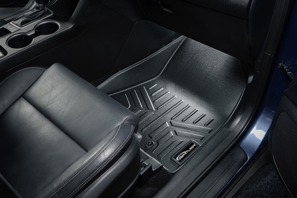 SMARTLINER Custom Fit Floor Mats 2 Row Liner Set Black Compatible With 2017-2022 Kia Sportage / 2019-2021 Hyundai Tucson (SA0244/B0206)