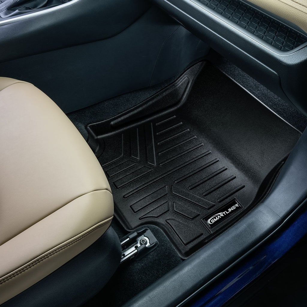 SMARTLINER All Weather Custom Fit Floor Mats 2 Rows and Cargo Liner Set Black Compatible With 2019-2023 Toyota Rav4 Hybrid (SA0418/B0488/D0418)