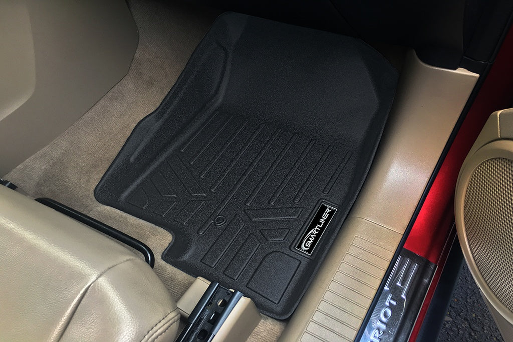 SMARTLINER Custom Fit Floor Mats 2 Rows and Cargo Liner Set Black Compatible With 2007-2017 Jeep Patriot / Compass Old Body Style (SA0263/B0263/D0263)