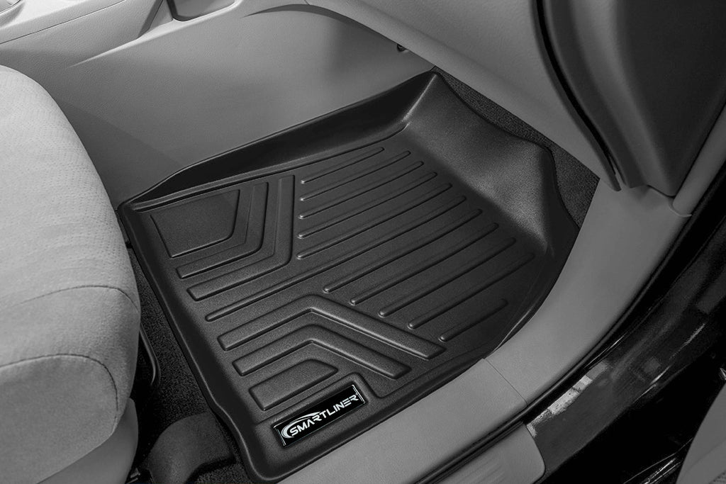 SMARTLINER Custom Fit Floor Mats 2 Rows and Cargo Liner Set Black Compatible With 2008-2013 Toyota Highlander Hybrid Only (SA0037/B0037/D0057)