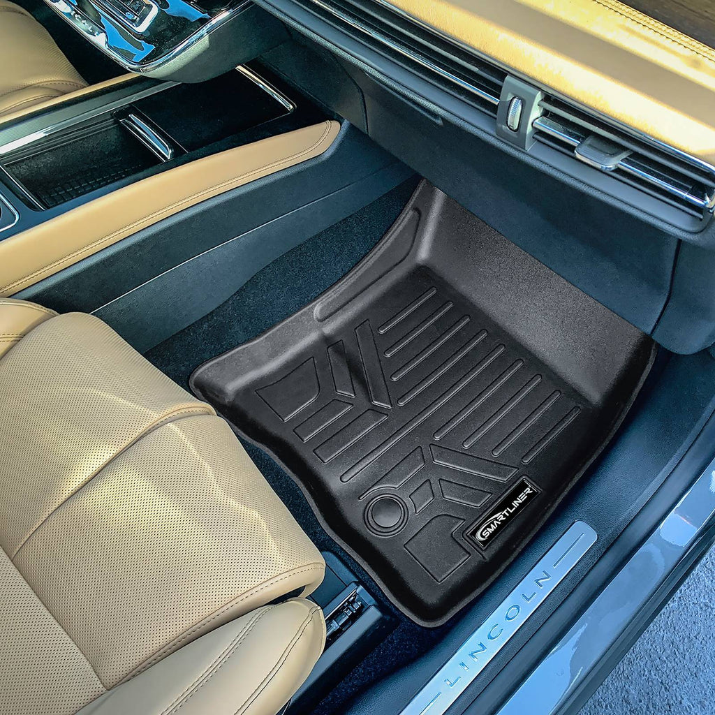 SMARTLINER All Weather Protection Custom Fit Black 2 Row Floor Mat Liner Set Compatible With 2020-2024 Lincoln Corsair (SA0709/B0709)