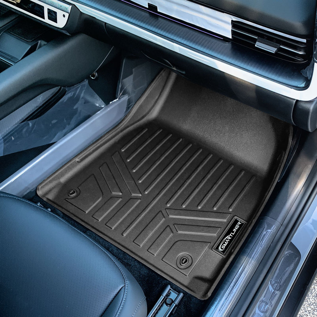 SMARTLINER Custom Fit All Weather Protection Black 2 Row Floor Liners Compatible With 2023-2025 Hyundai Ioniq 6 (SA0697/B0697)