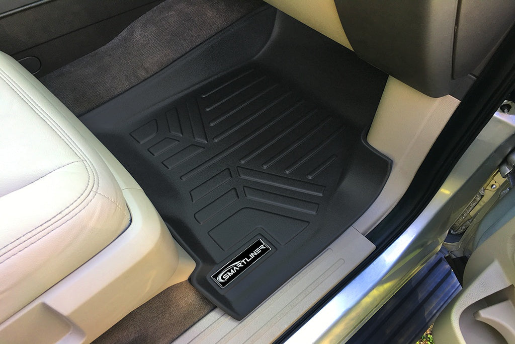 SMARTLINER Floor Mats and Cargo Liner Behind 2nd Row Set Black Compatible With 2011-2017 Expedition / Navigator (SA0183/B0183/D0183)