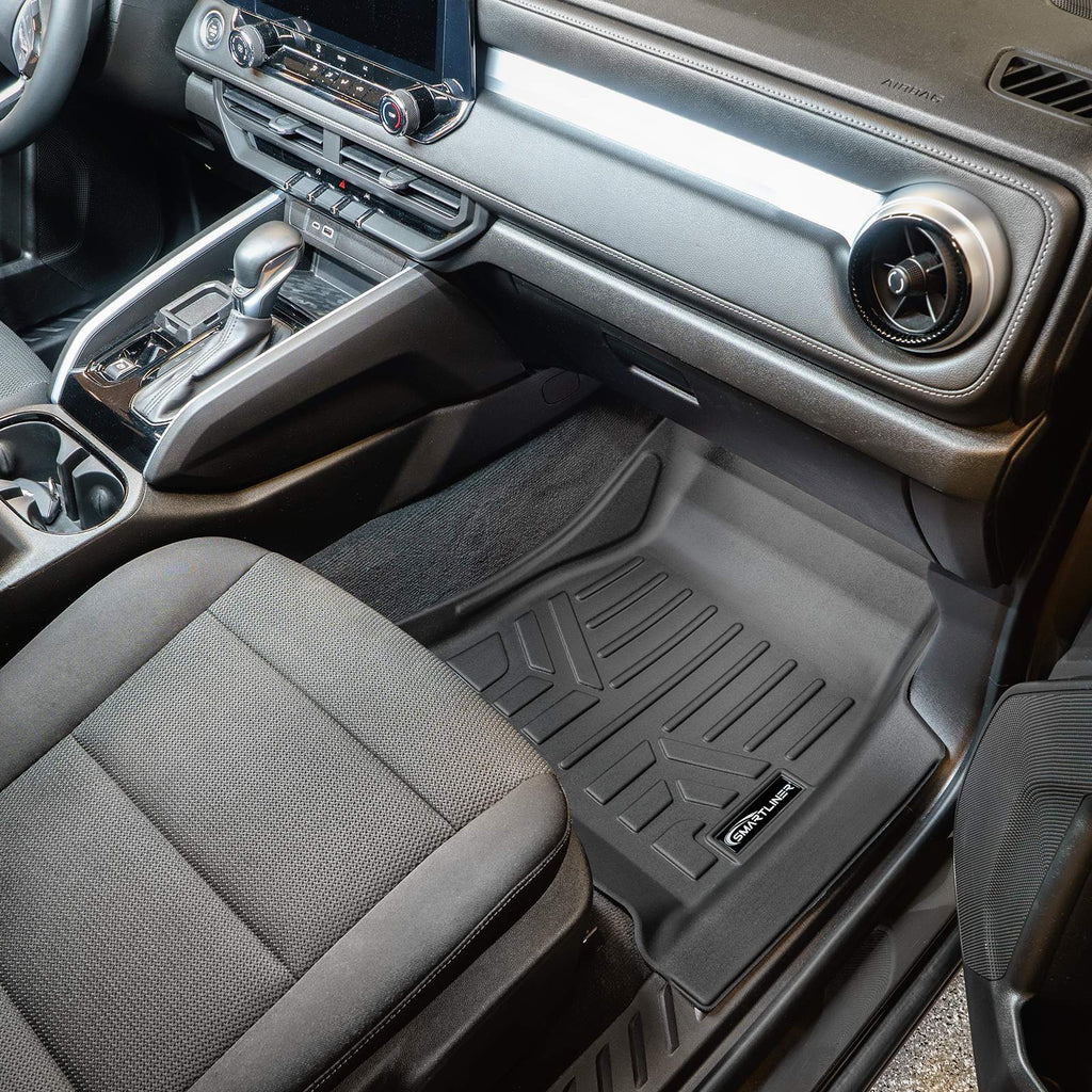 SMARTLINER Custom Fit All Weather Protection Black 2 Row Floor Liners Compatible With 2023-2025 Chevrolet Colorado (SA0710/B0710-N1)