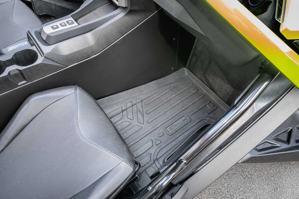 SMARTLINER All Weather Protection Custom Fit Black 1st Row Rugged Rubber Floor Liner Set Compatible With 2017-2023 Polaris Slingshot (UA0121)