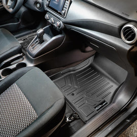 SMARTLINER Custom Fit All Weather Protection Black 1st Row Liners Compatible With 2020-2025 Nissan Versa (SA0642)