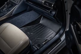 SMARTLINER Floor Mats 1st Row Liner Set Black Compatible With 2014-2021 Lexus IS Sedan RWD / 2015-2021 RC F (SA0138)
