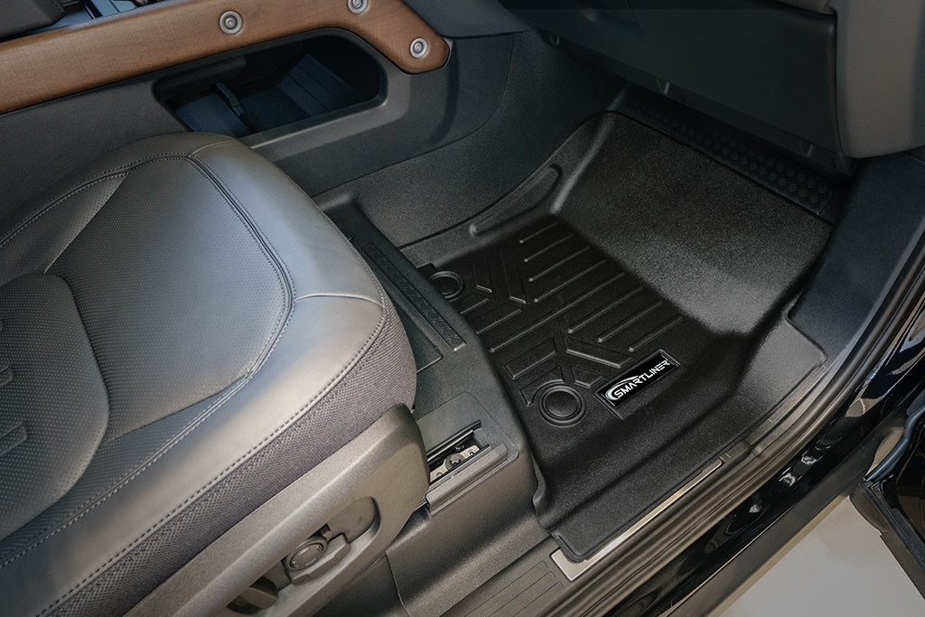 SMARTLINER All Weather Custom Fit 2 Row Floor Mat Liner Set Compatible With 2020-2023 Range Rover Defender 110 (SA0564/B0629)
