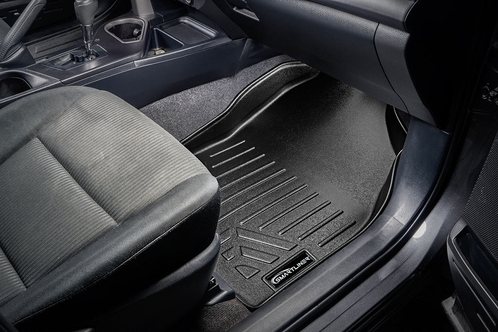 SMARTLINER Custom Fit All Weather Protection Black 1st Row Liners Compatible With 2013-2018 Toyota RAV4 (SA0134)