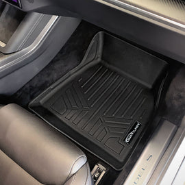SMARTLINER All Weather Protection Custom Fit Black 2 Rows Floor Liner Set & Front Trunk Liner Set Compatible With 2020-2023 Tesla Model S (SA0729/B0729/F0729)