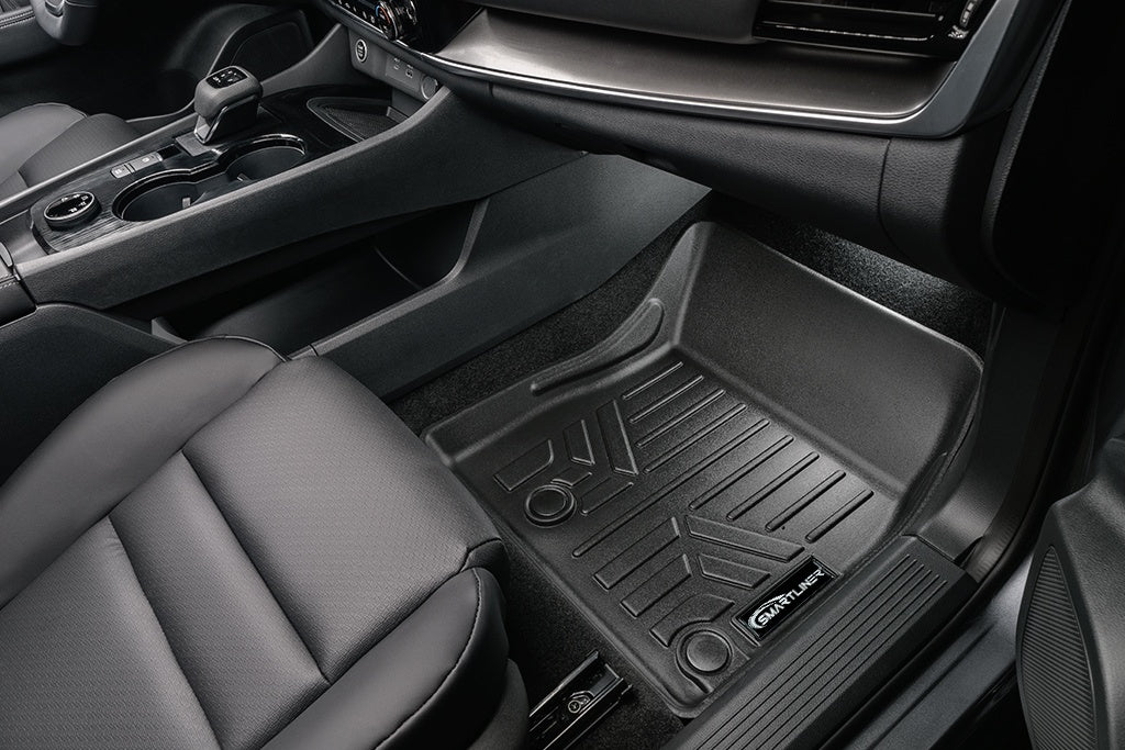 SMARTLINER Custom Fit All Weather Black 1st Row Floor Mat Liner Set Compatible With 2021-2023 Nissan Rogue (SA0540)