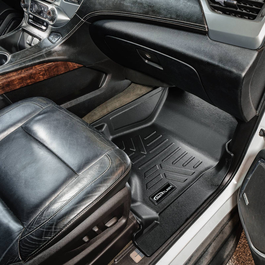 SMARTLINER Floor Mats Liner Set Compatible With 2014-2018 Silverado/Sierra 1500 - 2015-2020 2500/3500 HD / Tahoe/Yukon/Suburban/Escalade (SA0136)