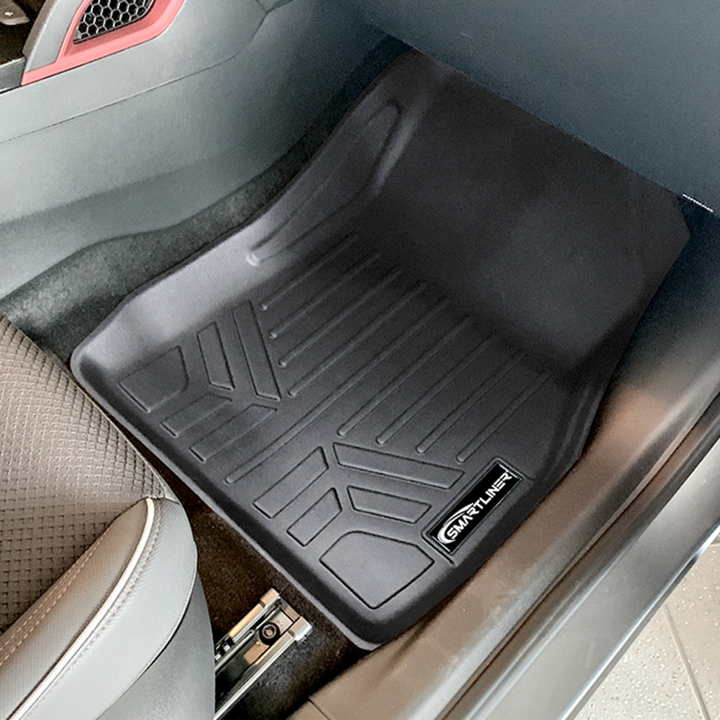 SMARTLINER All Weather Custom Fit Floor Mats 2 Row Liner Set Black Compatible With 2021-2025 Chevrolet Trailblazer (SA0511/B0530)