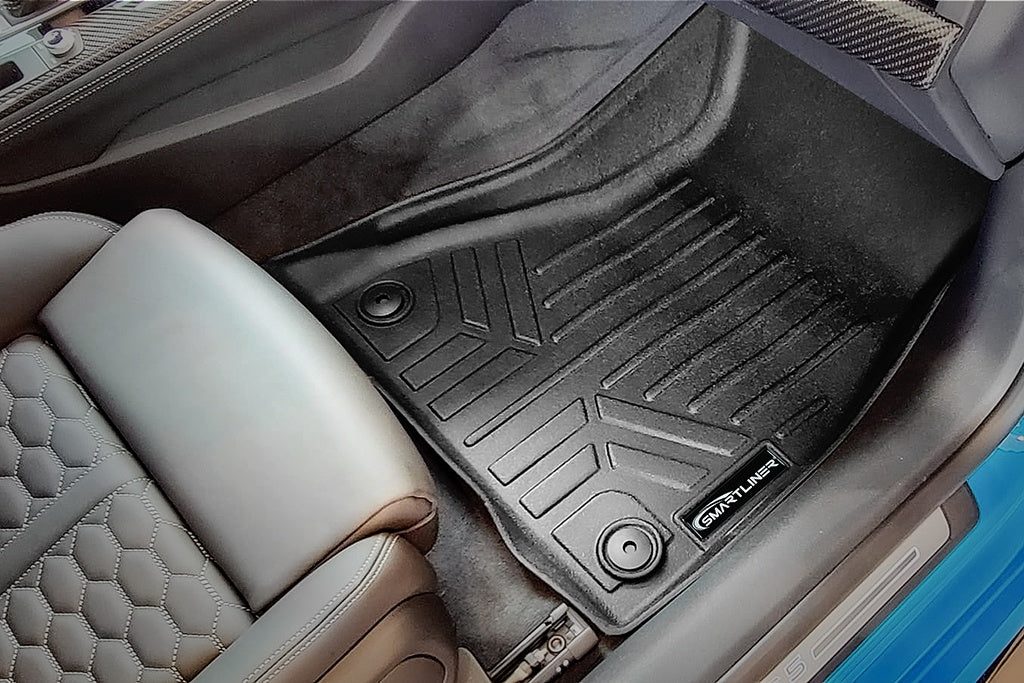 SMARTLINER Custom Fit All Weather Protection Black 2 Row Floor Liners Compatible With 2019-2024 Audi RS 5 (SA0313/B0313-N4)