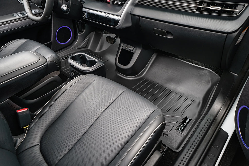 SMARTLINER Custom Fit All Weather 2 Row Floor Mats & Cargo Liner Set Black Compatible With 2022-2024 Hyundai IONIQ 5 (SA0601/B0620/D0601)