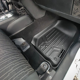 SMARTLINER Custom Fit Floor Mats and Cargo Liner Set Black Compatible With 2007-2010 Jeep Wrangler Unlimited 4-Door (SA0139/B0073/D0073)