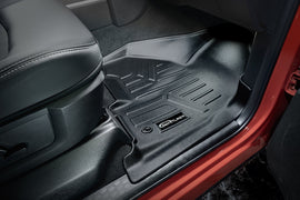 SMARTLINER Floor Mats 1st Row Liner Set Black Compatible With 2012-2022 RAM 1500 Crew Cab / 2012-2022 RAM 2500/3500 Crew or Mega Cab (SA0247)