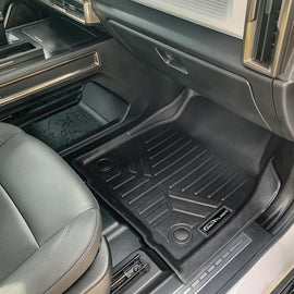SMARTLINER All Weather Protection Custom Fit Black 1st Row Floor Mat Liner Set Compatible With 2022-2024 GMC Hummer EV Pickup & 2024 GMC Hummer EV SUV (SA0660)
