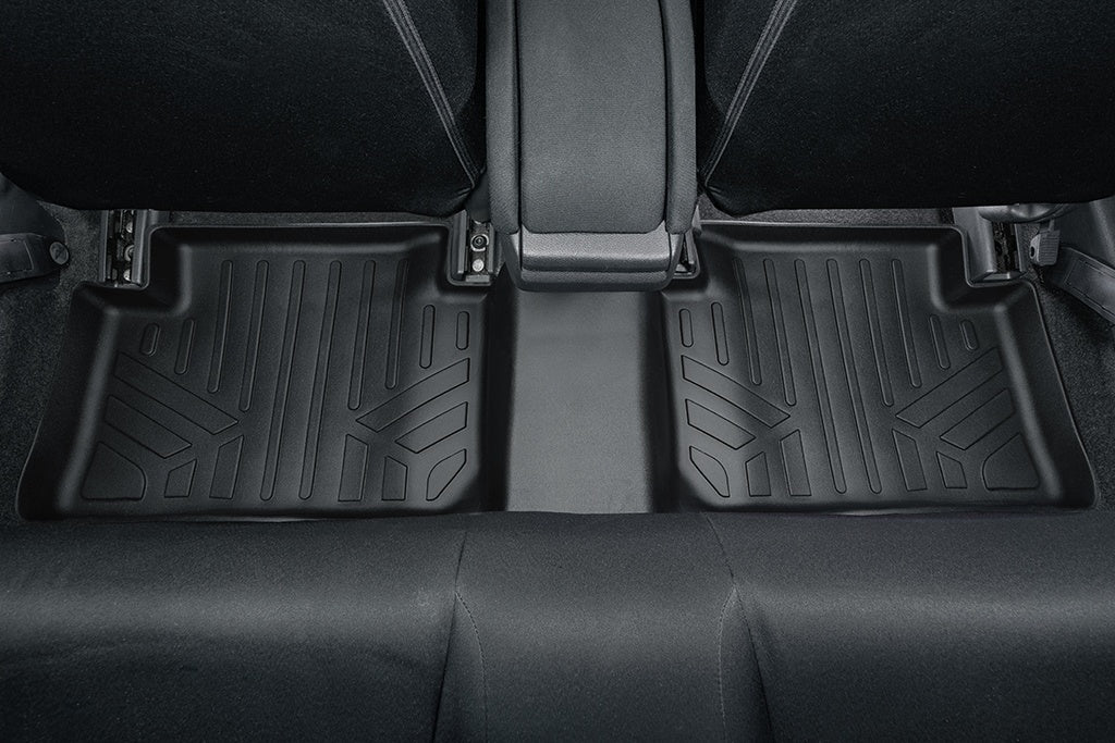 SMARTLINER Custom Fit Floor Mats 2nd Row Liner Black Compatible With 2016-2021 Honda Civic Sedan or Hatchback Only (SB0224)
