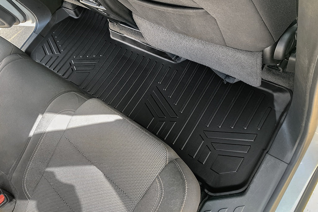 SMARTLINER Floor Mats 2 Rows and Cargo Liner Behind 3rd Row Set Black Compatible With 2018-2022 Buick Enclave with 2nd Row Bench Seat (SA0345/B0343/E0345)