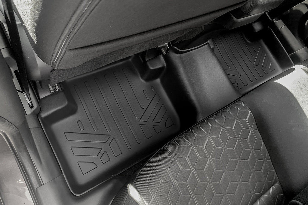 SMARTLINER Custom Fit All Weather Protection Black 2 Row Floor Mat Liner Set Compatible With 2011-2023 Mitsubishi Outlander Sport (SA0355/B0356)