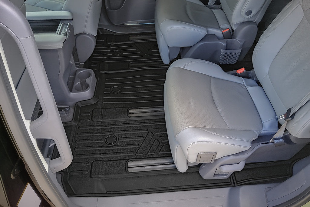 SMARTLINER All Weather Custom Fit Floor Mats Black 2nd & 3rd Row Liner Set Compatible With 2021-2023 Toyota Sienna with 2nd Row Bucket Seats (SB0576)