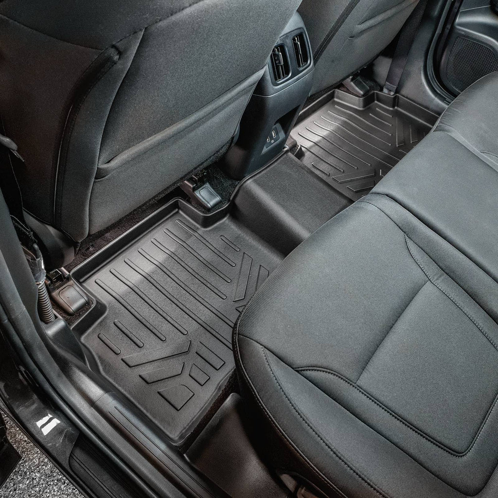 SMARTLINER All Weather Custom Fit Black 2 Row Floor Mat Liner Set Compatible With 2022-2025 Hyundai Tucson (SA0555/B0555)