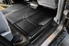SMARTLINER Custom Fit Floor Mats 2nd Row Liner Black Compatible With 2009-2014 Ford F-150 SuperCrew Cab (SB0028)