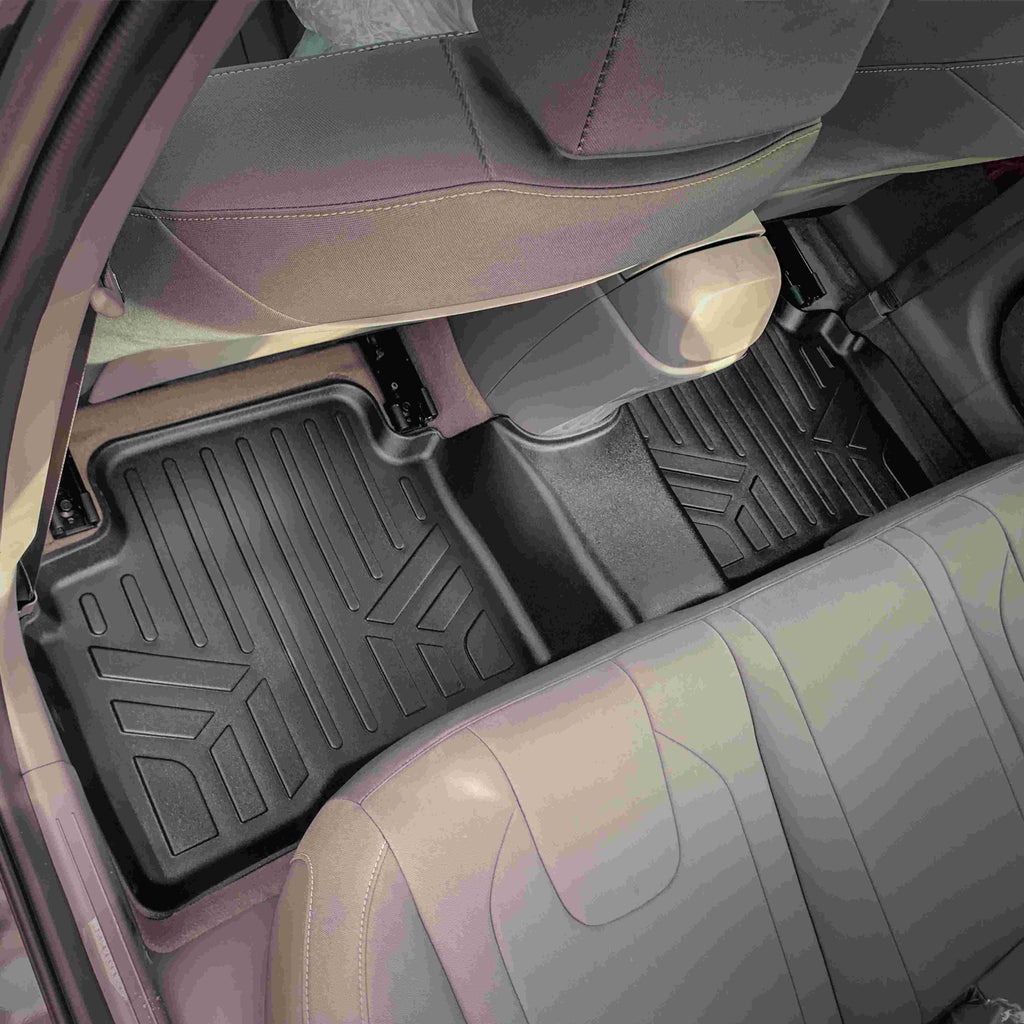 SMARTLINER Custom Fit All Weather Black 2 Row Floor Mat Liner Set Compatible With 2021-2024 Hyundai Elantra (SA0538/B0645)