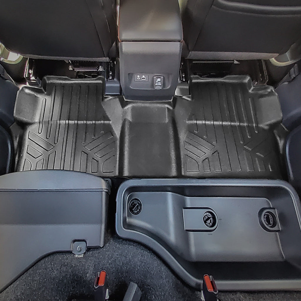 SMARTLINER Custom Fit Floor Mats 2nd Row Liner Black Compatible With 2022-2023 Nissan Frontier (SB0571)